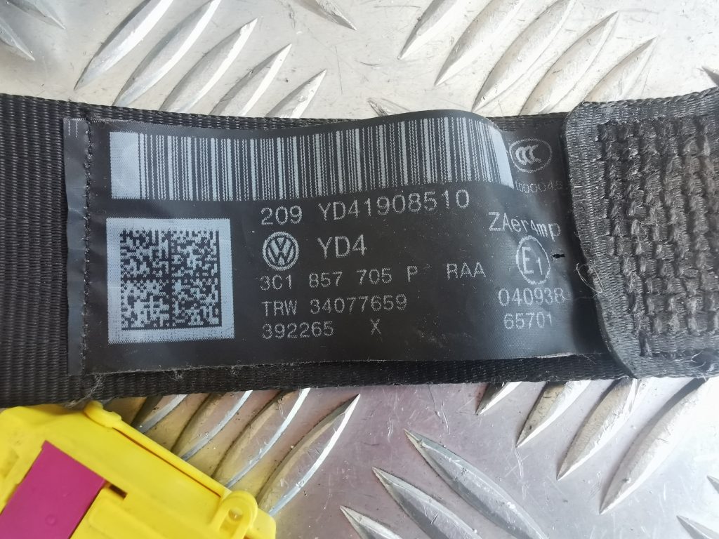 Priekšējā kreisā drošības josta priekš VW PASSAT CC 2009 4 Priekšējā kreisā drošības josta priekš VW PASSAT CC 2009