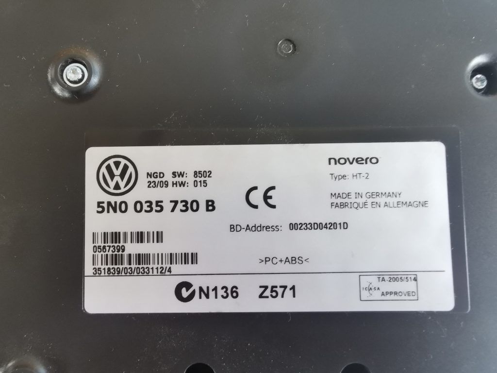 Bluetooth vadības bloks priekš VW PASSAT CC 2009 4 Bluetooth vadības bloks priekš VW PASSAT CC 2009