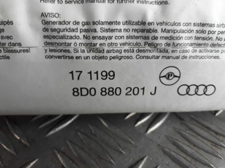 Mērinstrumentu paneļa drošības spilvens priekš AUDI A4 2000 AVANT