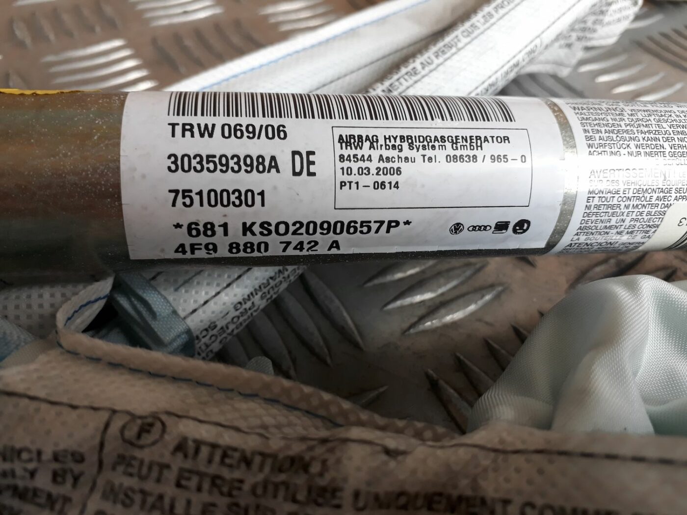 Griestu drošības spilvens, pa labi priekš AUDI A6 AVANT 2006 3 Griestu drošības spilvens, pa labi priekš AUDI A6 AVANT 2006