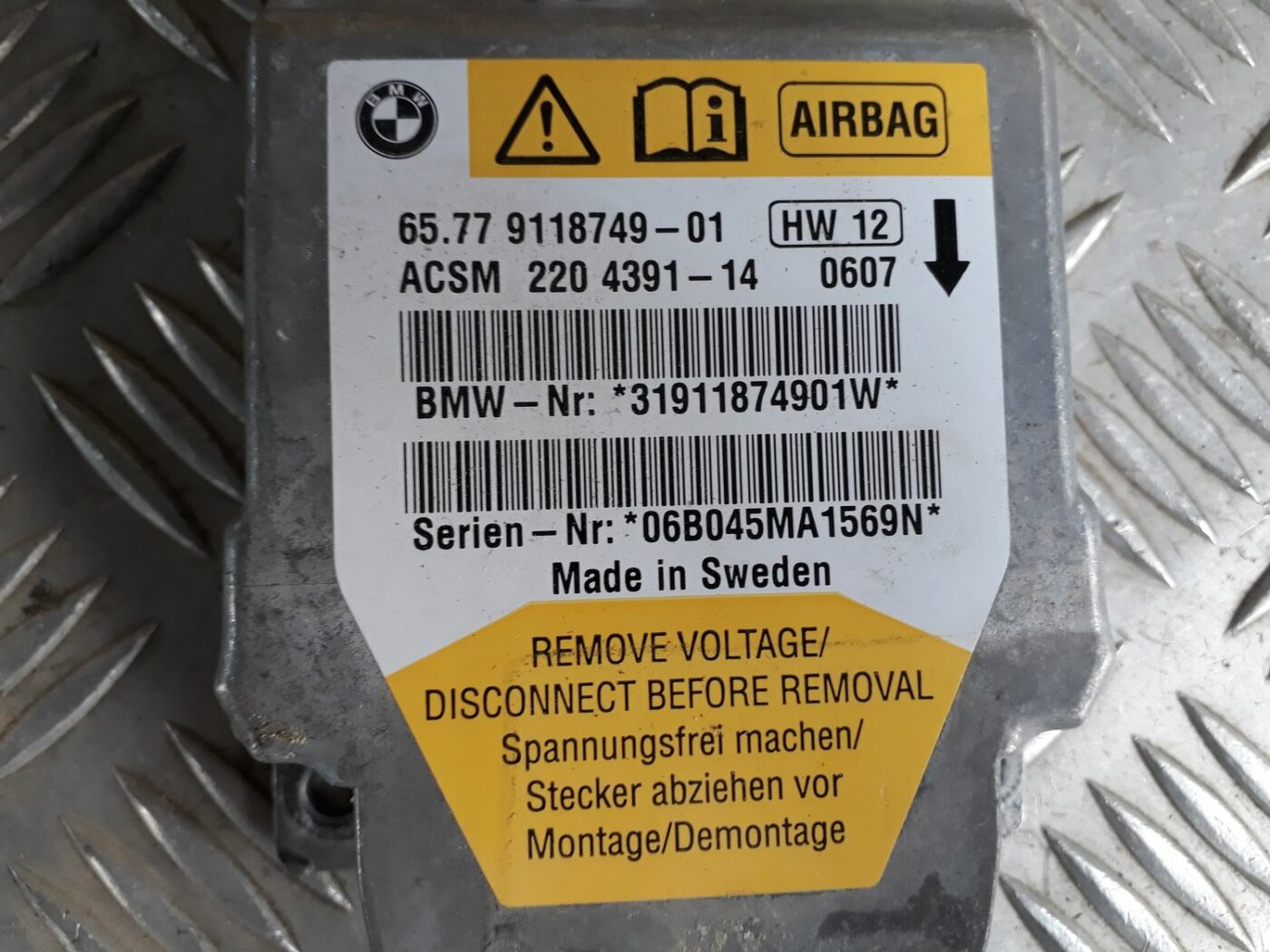 Drošības spilvena vadības bloks priekš BMW 530D E61 2006 TOURING BLUE 3 Drošības spilvena vadības bloks priekš BMW 530D E61 2006 TOURING BLUE