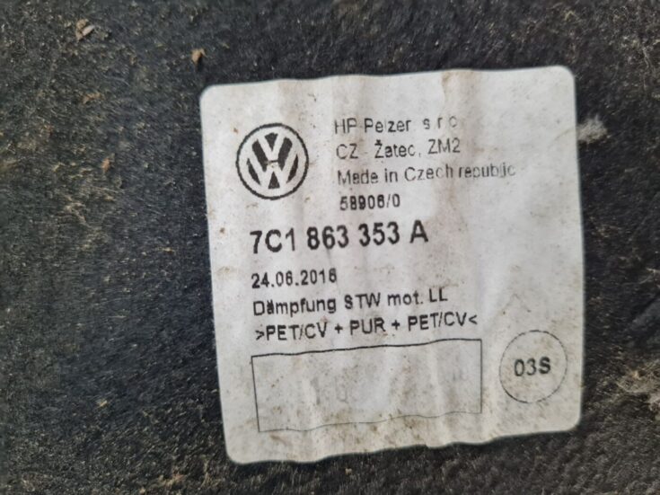 Motora nodalījuma trokšņa izolācija priekš VW CRAFTER 2018