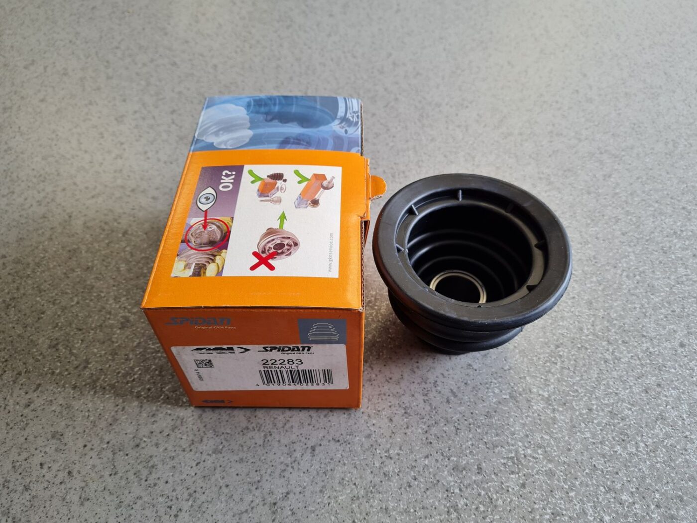 Iekšējais pusass šarnīra putekļu sargs priekš 1 Iekšējais pusass šarnīra putekļu sargs priekš