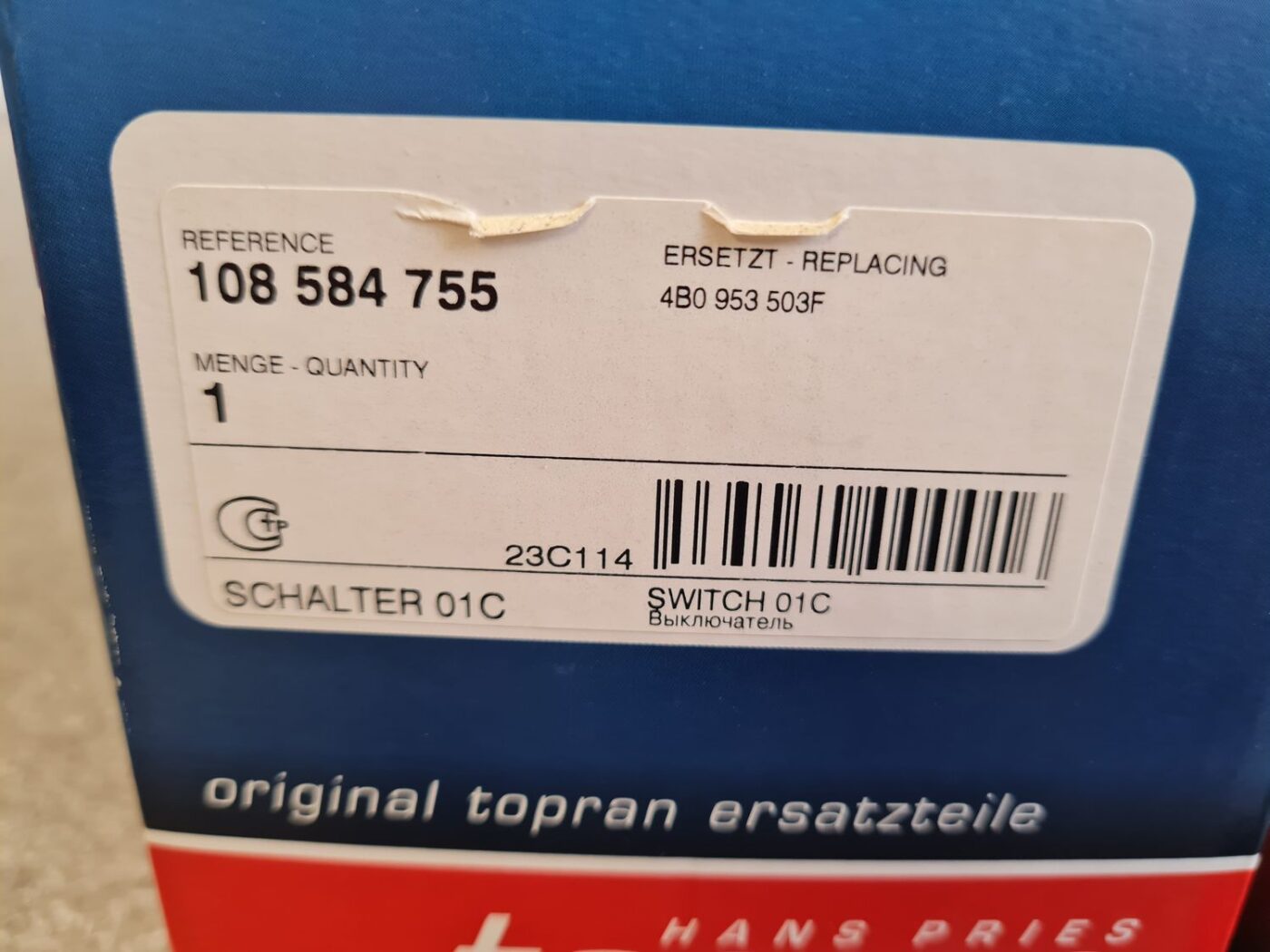 Stikla tīrītāja slēdzis priekš 3 Stikla tīrītāja slēdzis priekš