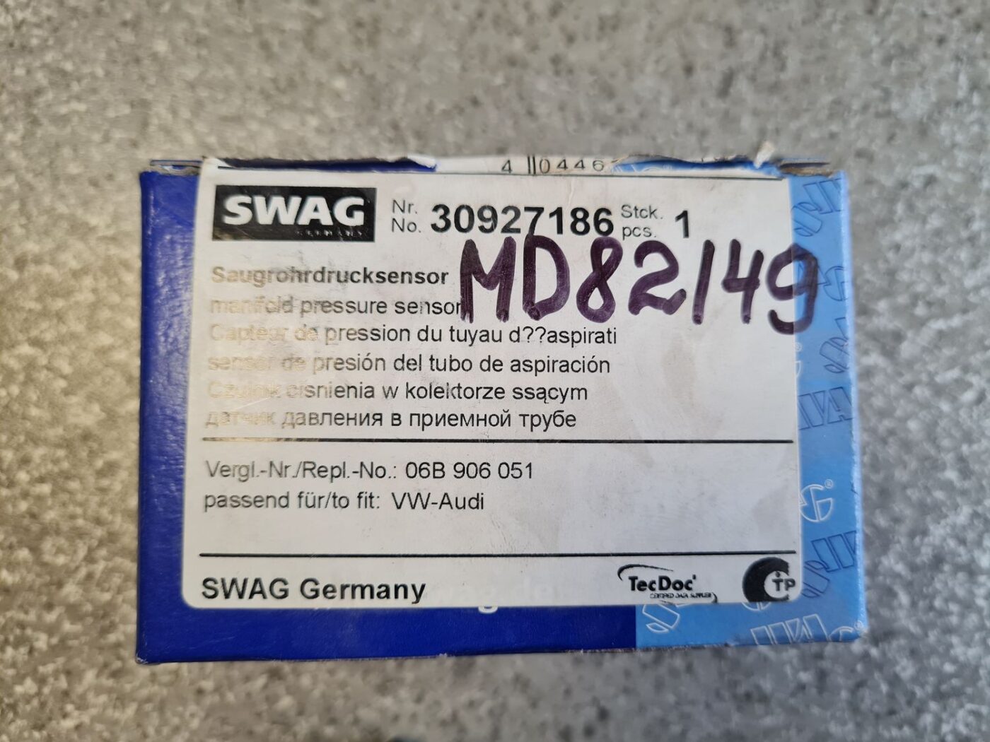 Ieplūdes kolektora spiediena devējs priekš 3 Ieplūdes kolektora spiediena devējs priekš